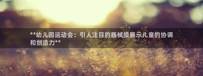 尊龙人生就是博下载：**幼儿园运动会：引人注目的器械