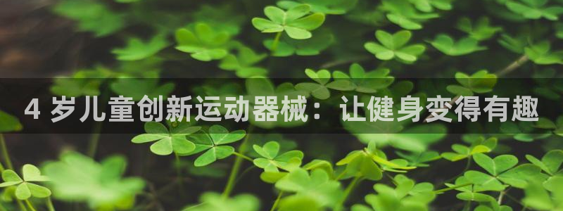 凯时在线平台官网：4 岁儿童创新运动器械：让健身变得