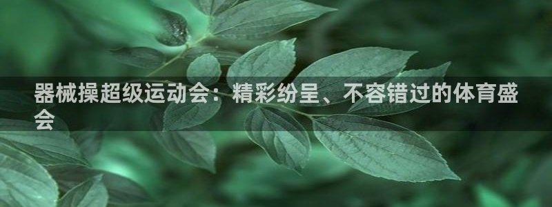 尊龙平台登录：器械操超级运动会：精彩纷呈、不容错过的