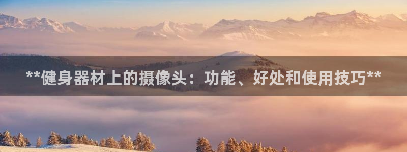 凯时是AG优质运营商：**健身器材上的摄像头：功能、